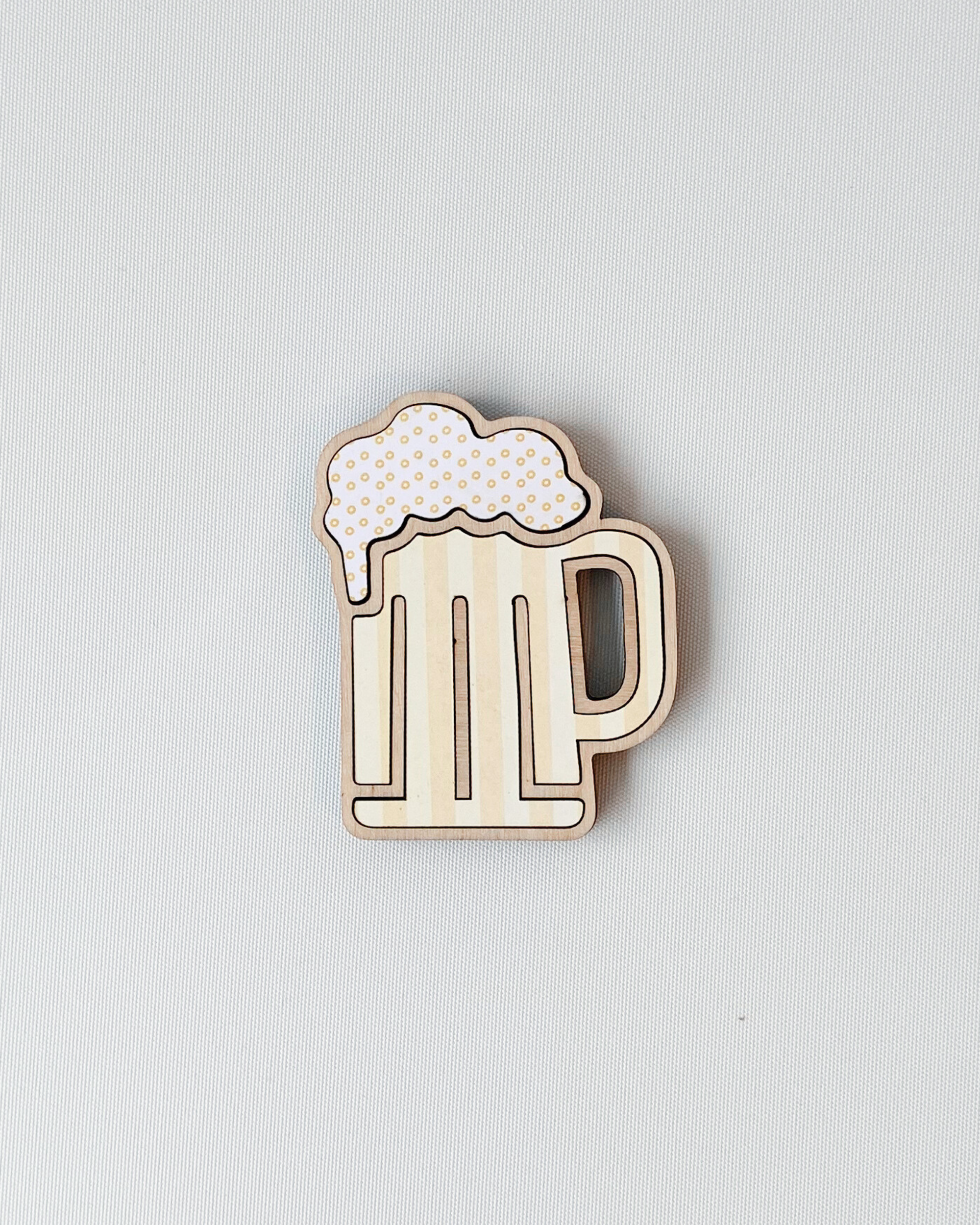 Dad Magnet - Beer option made out of laser-cut plywood.