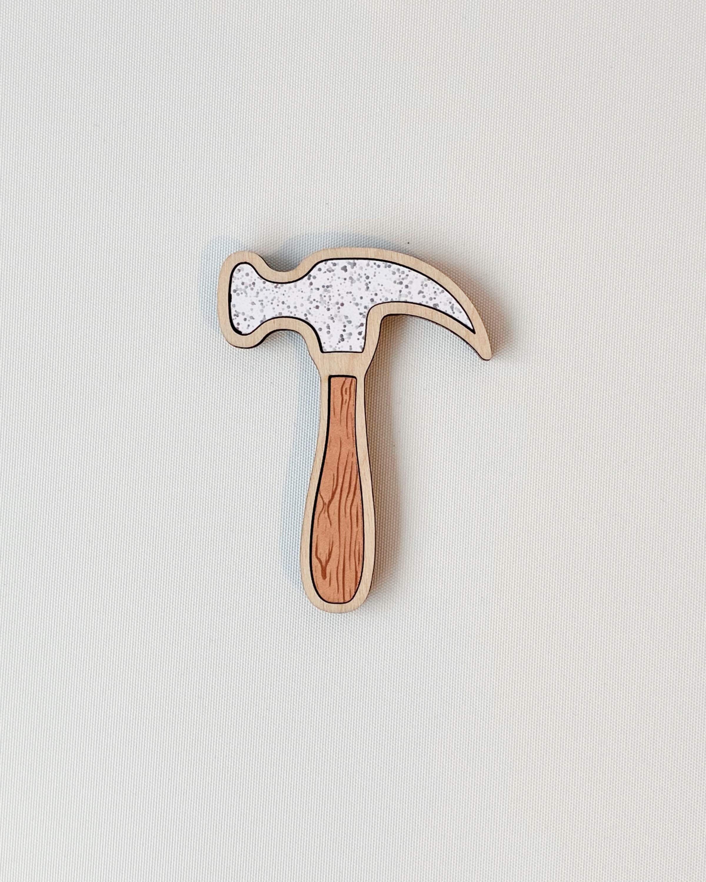 Dad Magnet - Hammer option made out of laser-cut plywood.