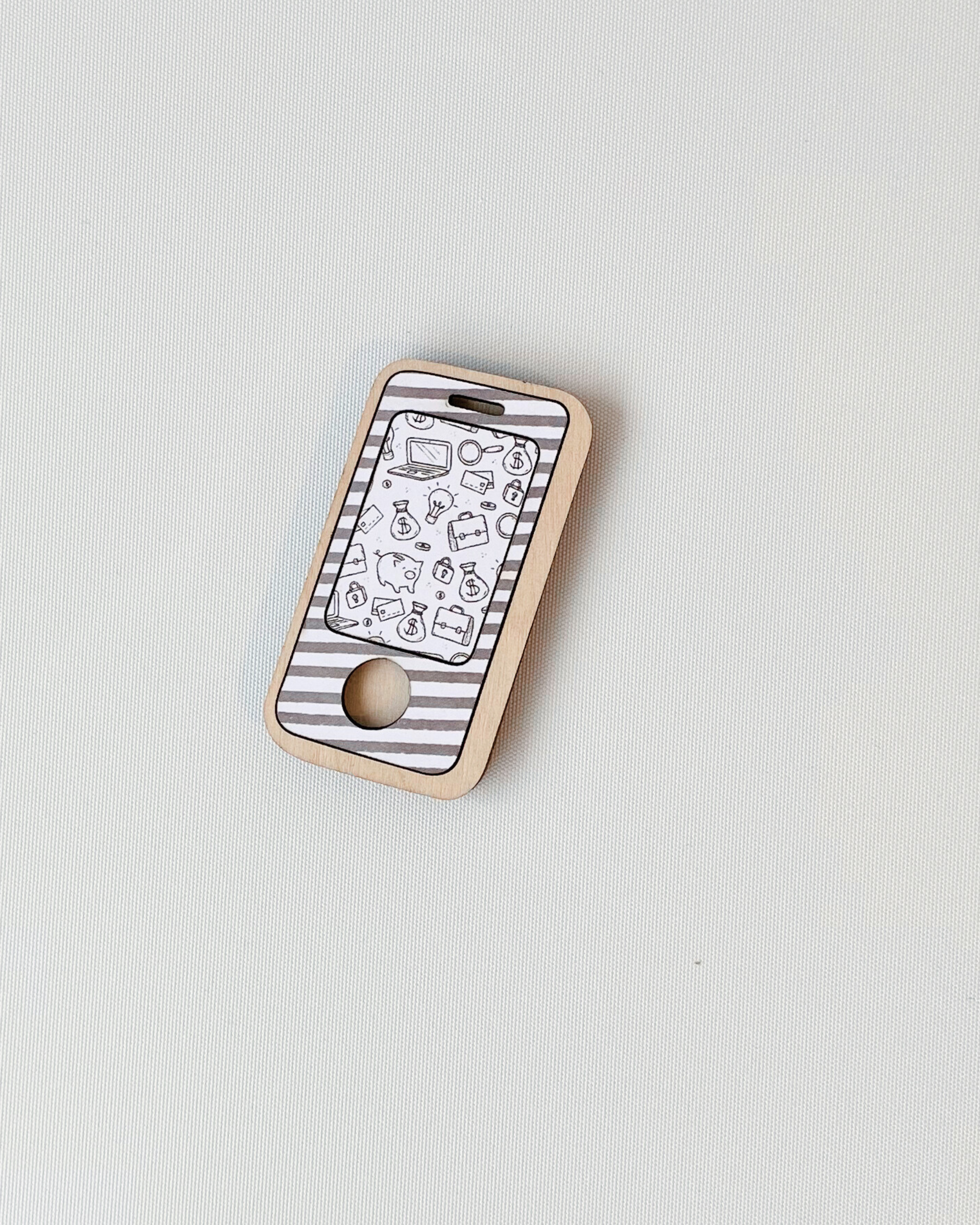 Dad Magnet - Phone option made out of laser-cut plywood.