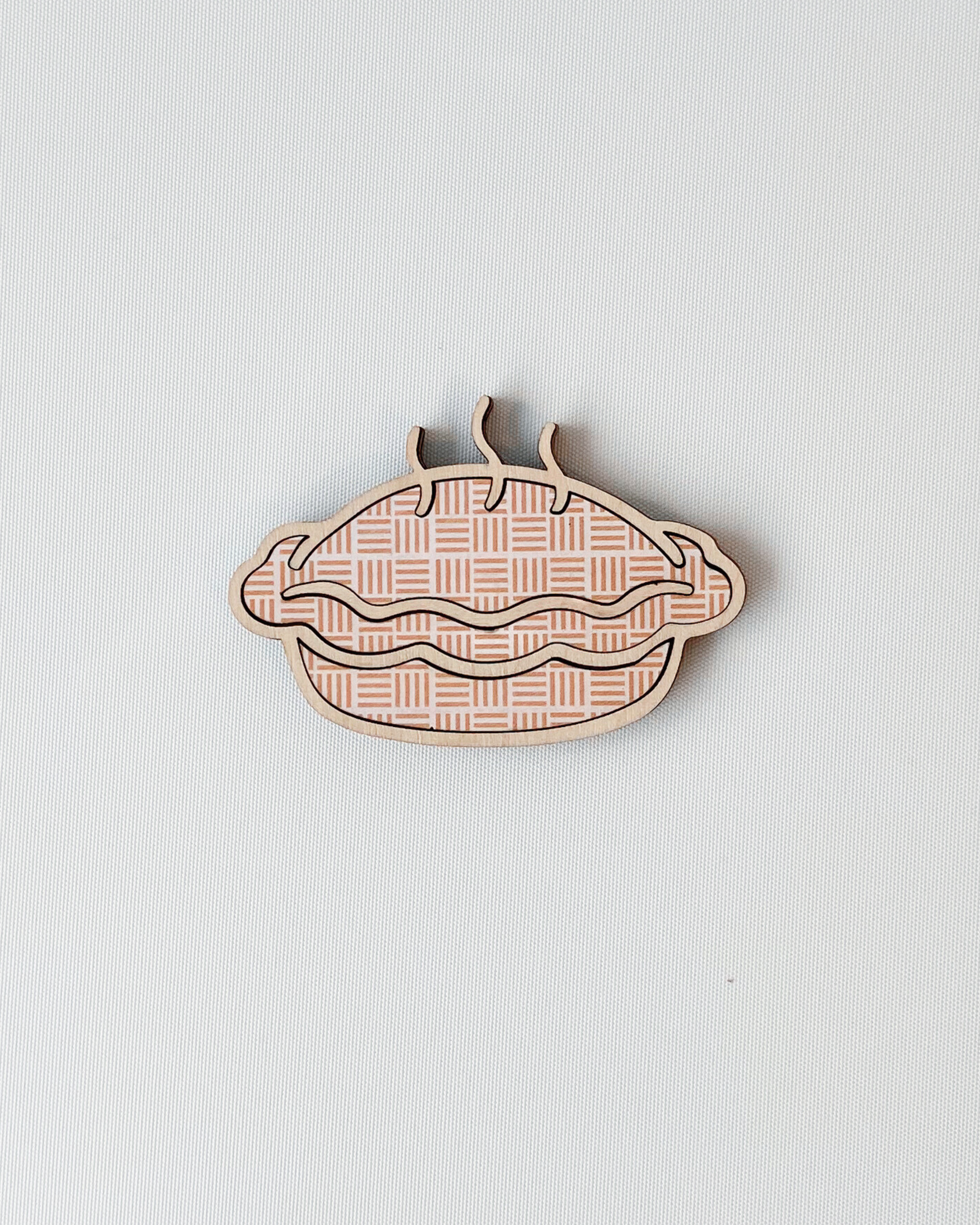 Dad Magnet - Pie option made out of laser-cut plywood.