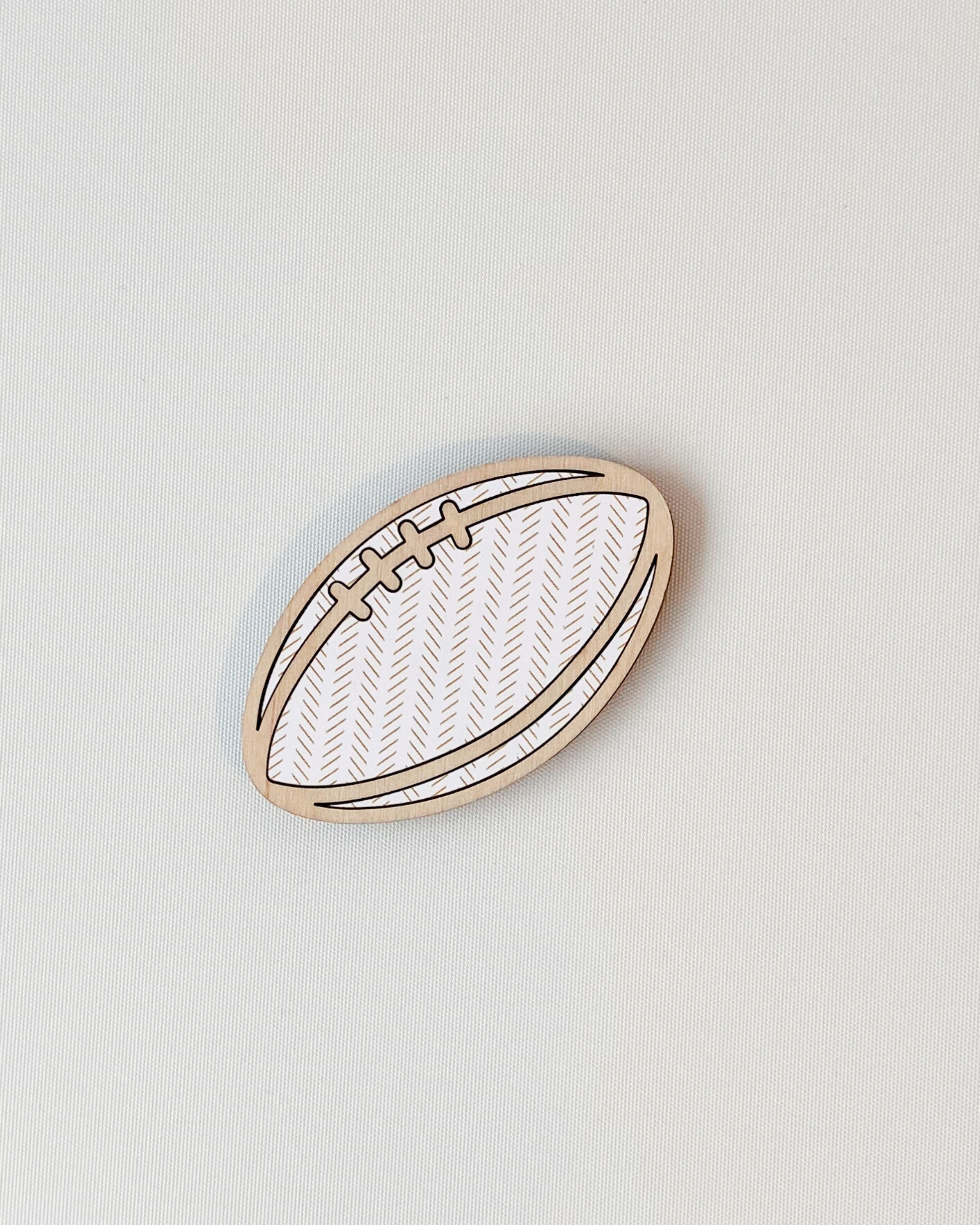 Dad Magnet - Rugby Ball option made out of laser-cut plywood.