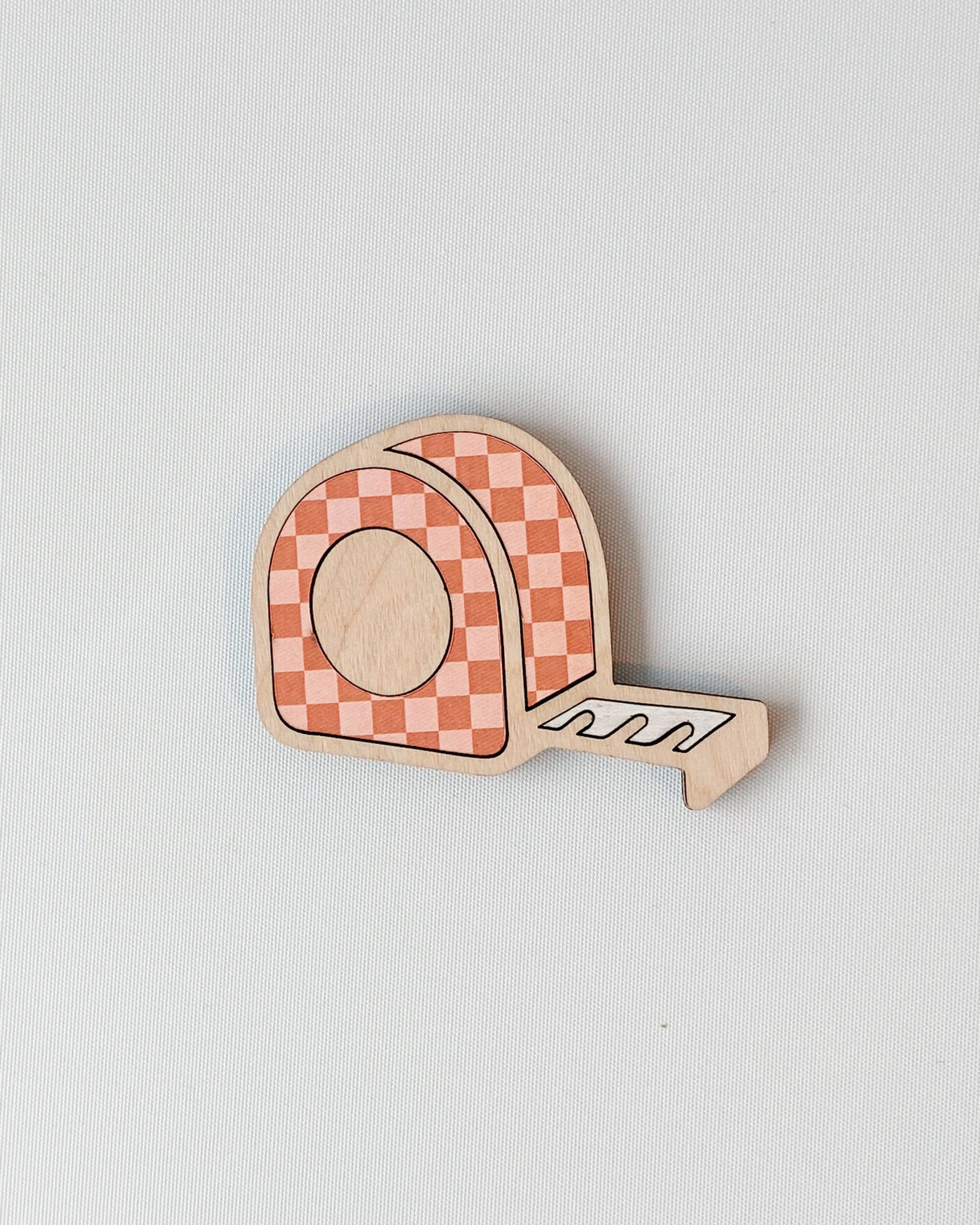 Dad Magnet - Tape Measure option made out of laser-cut plywood.